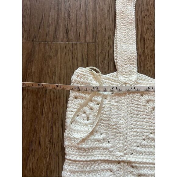 PAOLA BERNARDI Lana crochet Square-Neck Crochet Top and Mini Skirt Set Sz  M NWT - Picture 7 of 7